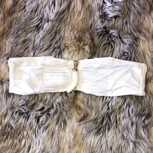 HM Shark Tooth White Bikini Bandeau Top